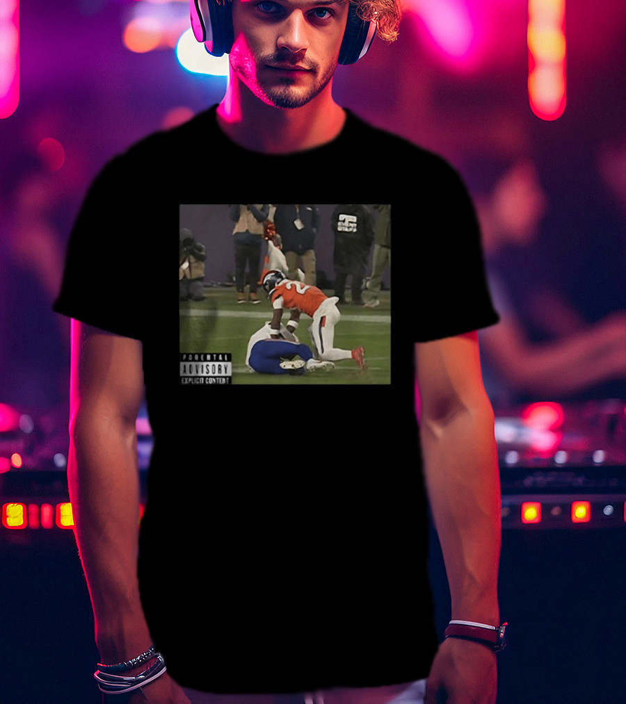 Denver Broncos Vs Buffalo Bills Explicit Content Tackle Controversial Interception Play T-Shirt