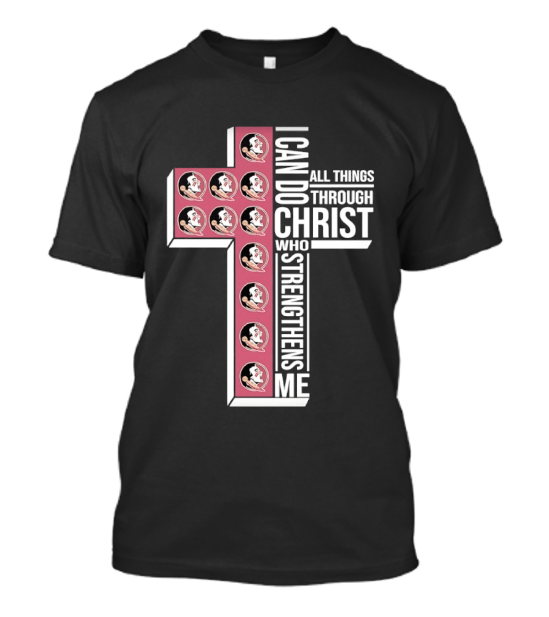 Florida State Seminoles Cross I Can Do All Things Through Christ Who Strengthens Me T-Shirt