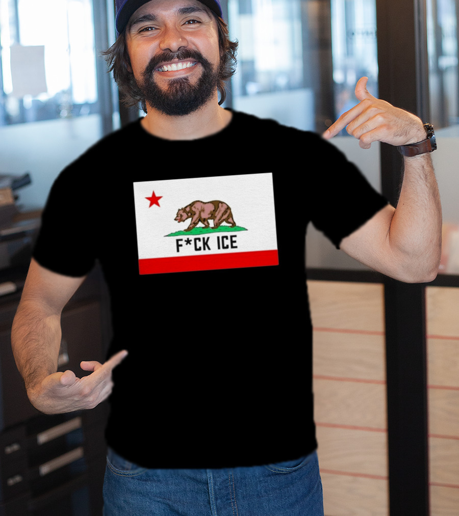 F*ck Ice Bear Flag California T-Shirt