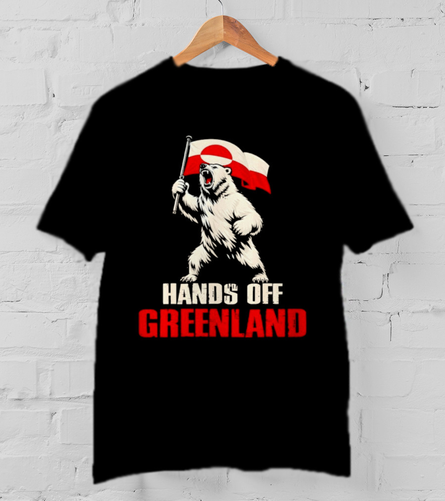 Hands Off Greenland Flag Bear Support Greenland T-Shirt
