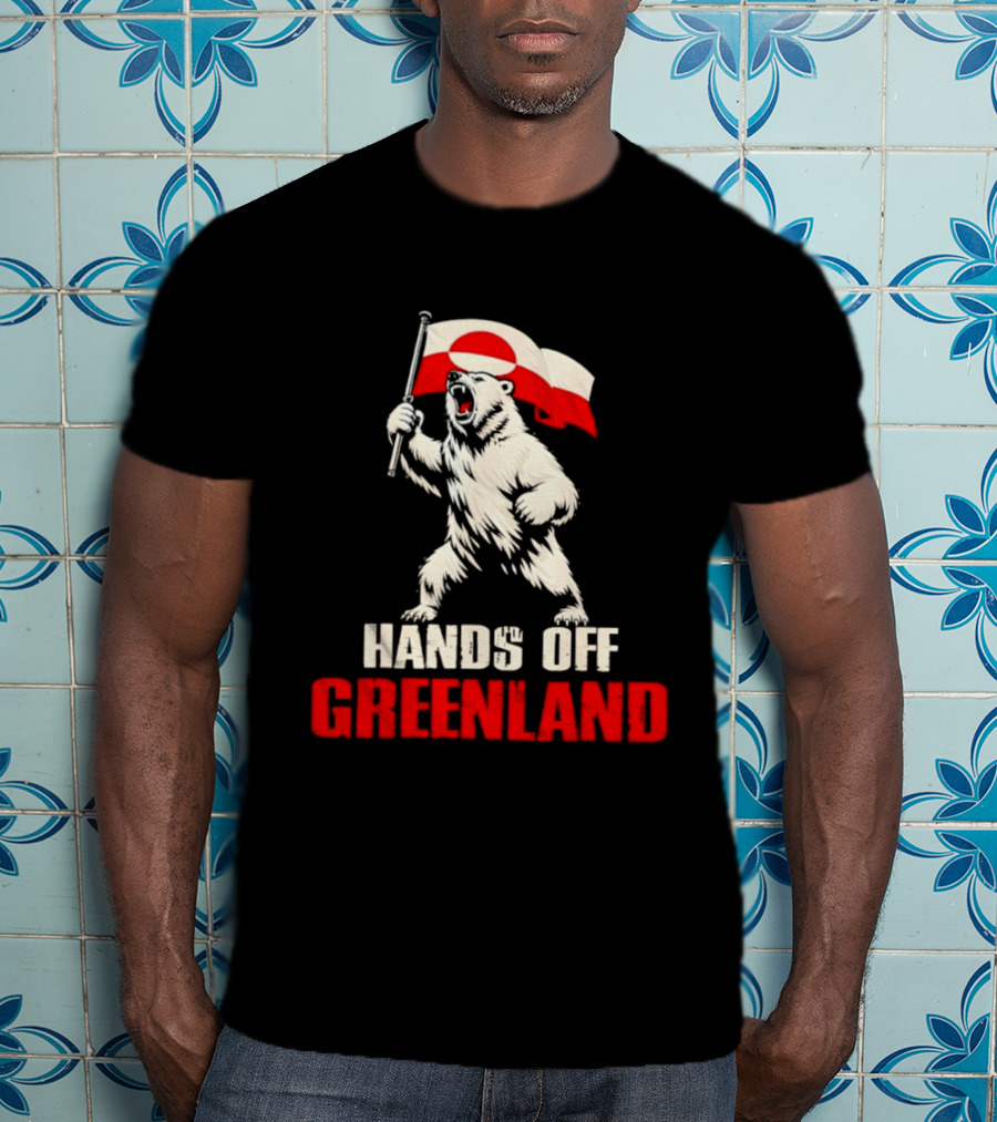 Hands Off Greenland Flag Bear Support Greenland T-Shirt