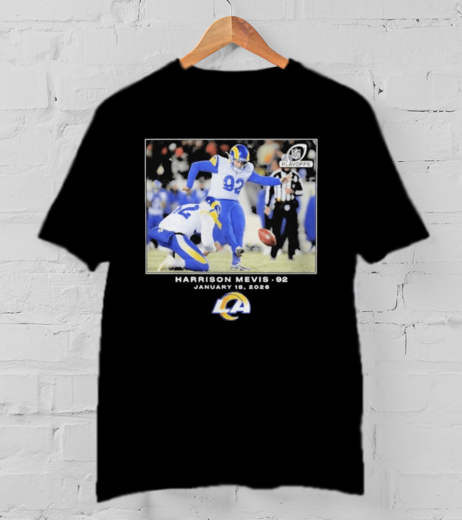 Harrison Mevis Los Angeles Rams NFL Playoffs Kick 92 T-Shirt