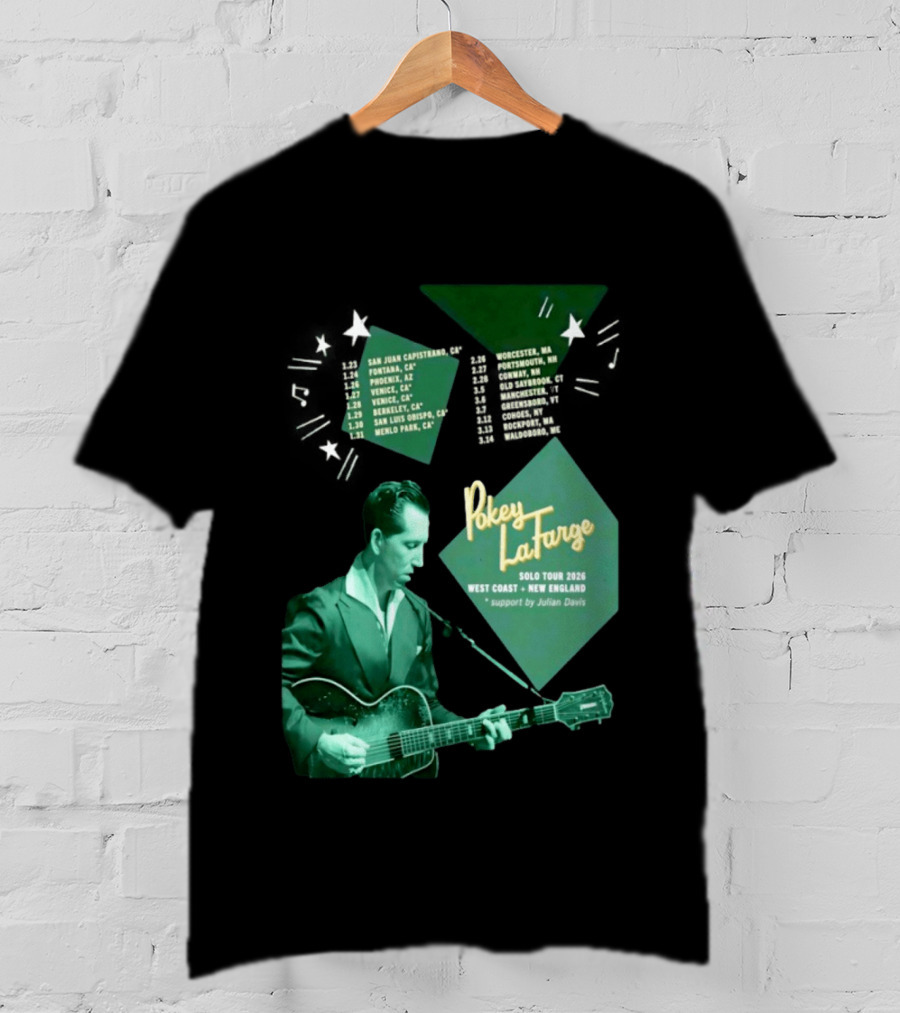 Pokey LaFarge Solo Tour 2026 West Coast New England Julian Davis Support T-Shirt