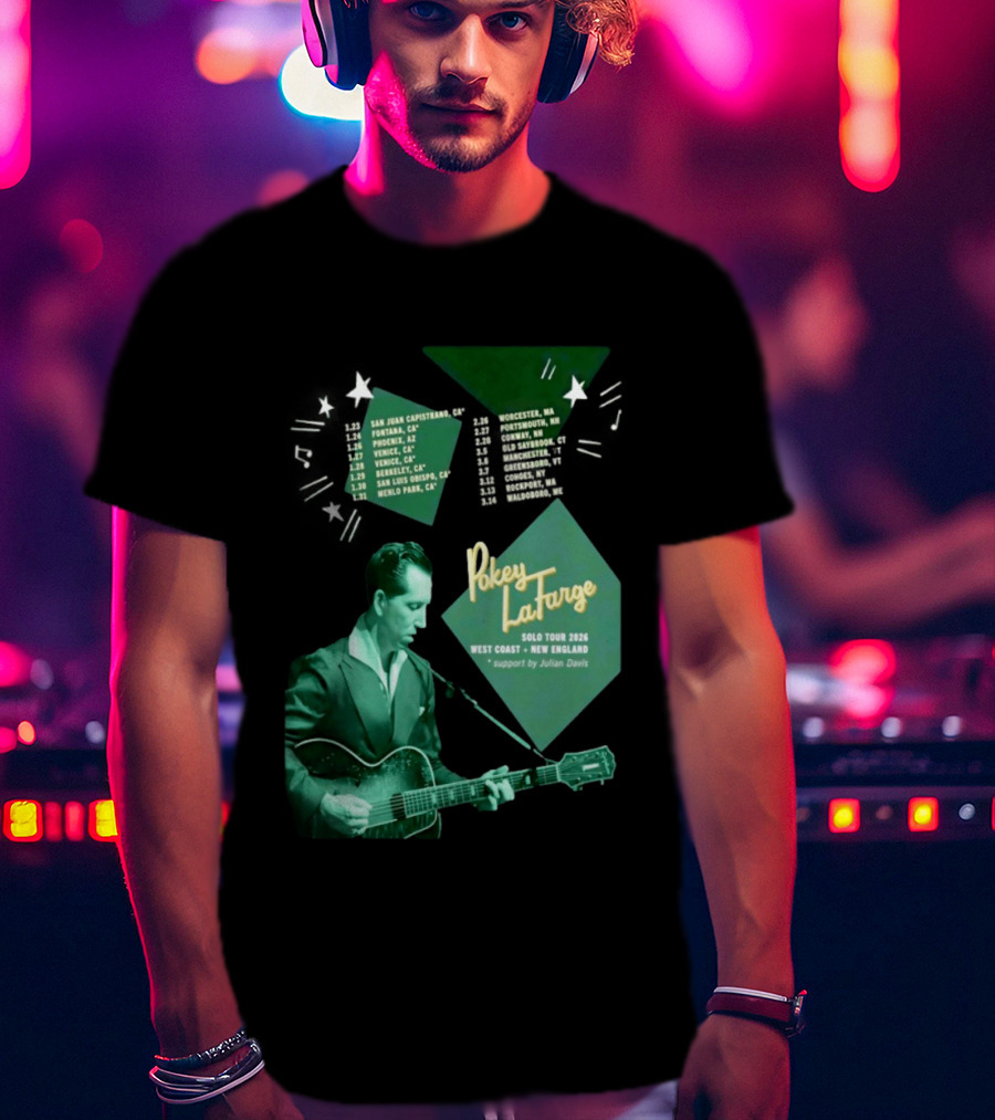 Pokey LaFarge Solo Tour 2026 West Coast New England Julian Davis Support T-Shirt