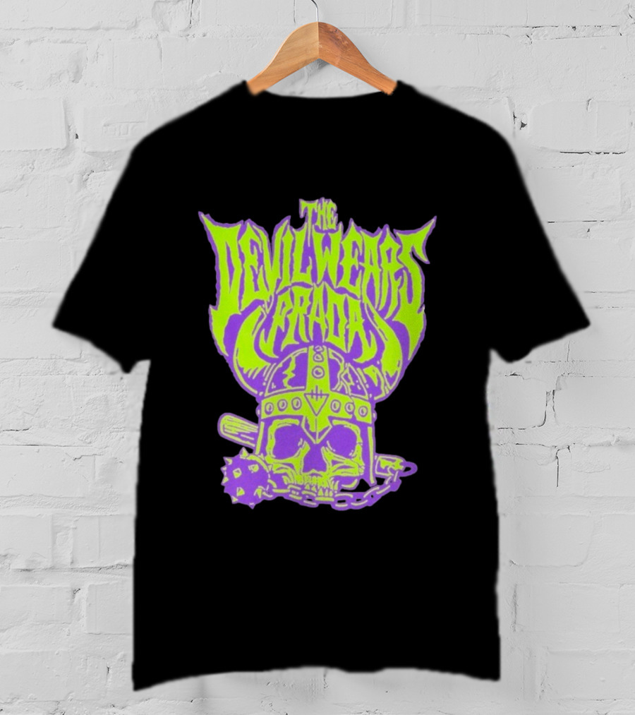 The Devil Wears Prada Viking Skull With Mace And Chain T-Shirt