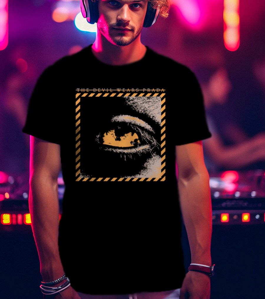 The Devil Wears Prada Outbreak Eye Caution Stripes T-Shirt