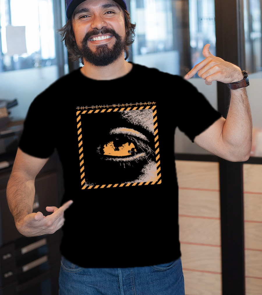 The Devil Wears Prada Outbreak Eye Caution Stripes T-Shirt