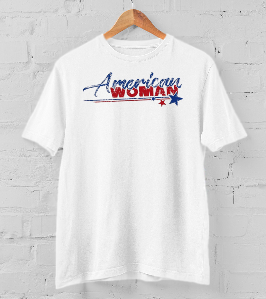 American Woman Stars And Stripes Red Blue T-Shirt