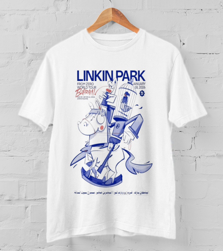 Linkin Park Road To Revolution Bahrain Tour Jan 18 2026 Signed T-Shirt