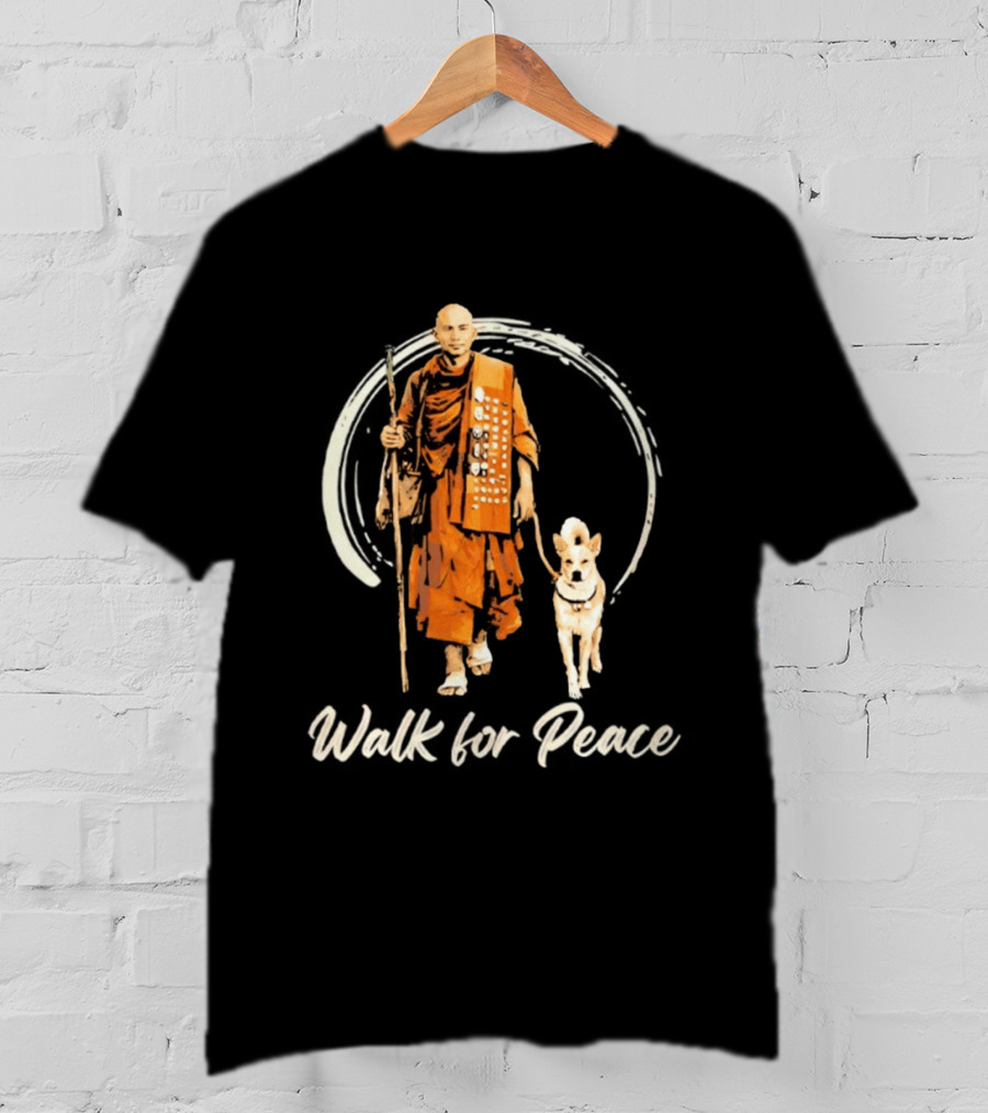 Walk For Peace Aloka With Monk And Dog T-Shirt