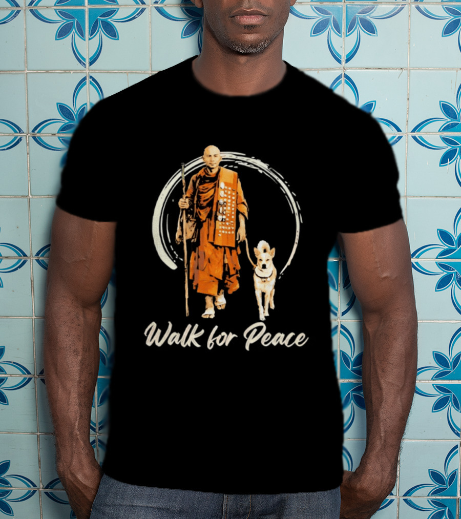 Walk For Peace Aloka With Monk And Dog T-Shirt