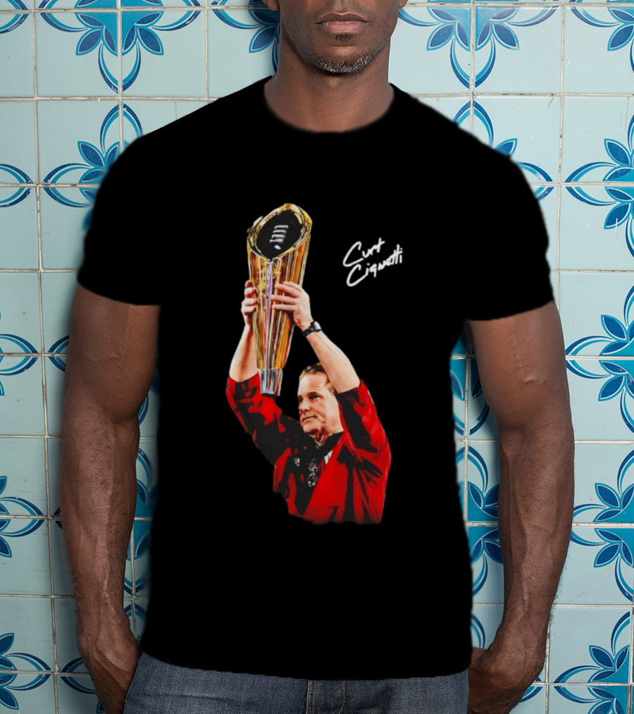 Curt Cignetti Trophy Hoist Indiana Hoosiers Coaching Legend T-Shirt