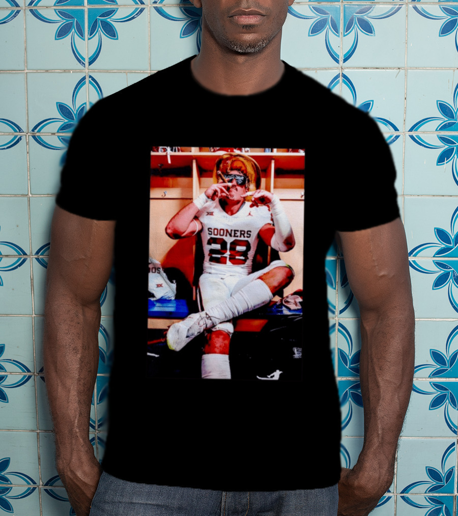 Sooners Football Danny Stutsman Cigar Celebration Locker Room 28 T-Shirt