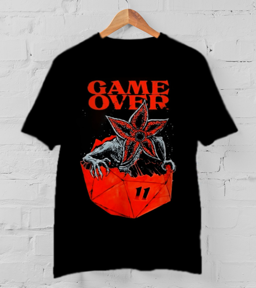 Game Over Stranger Things Demogorgon Eleven Dice T-Shirt