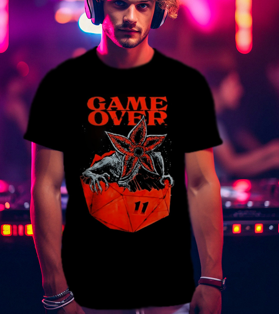 Game Over Stranger Things Demogorgon Eleven Dice T-Shirt