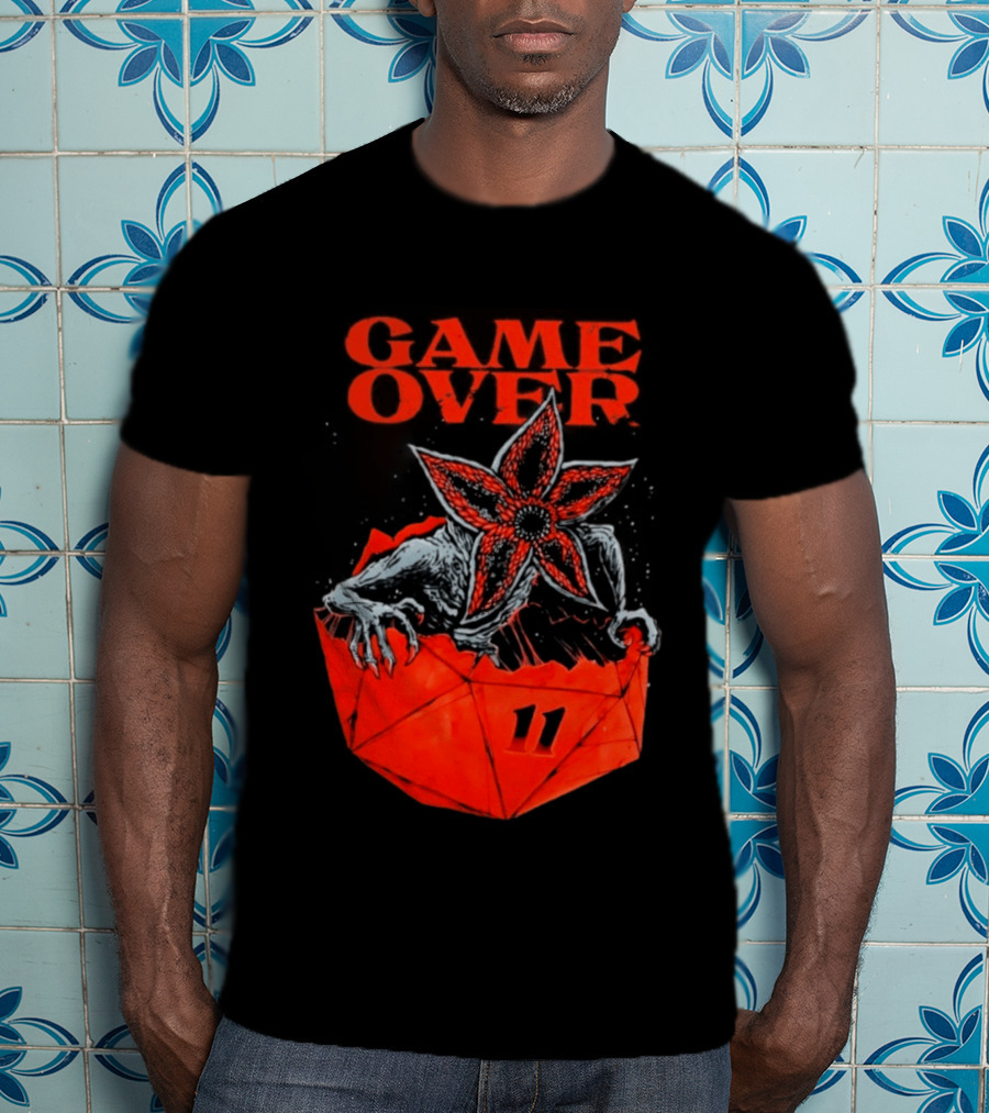 Game Over Stranger Things Demogorgon Eleven Dice T-Shirt
