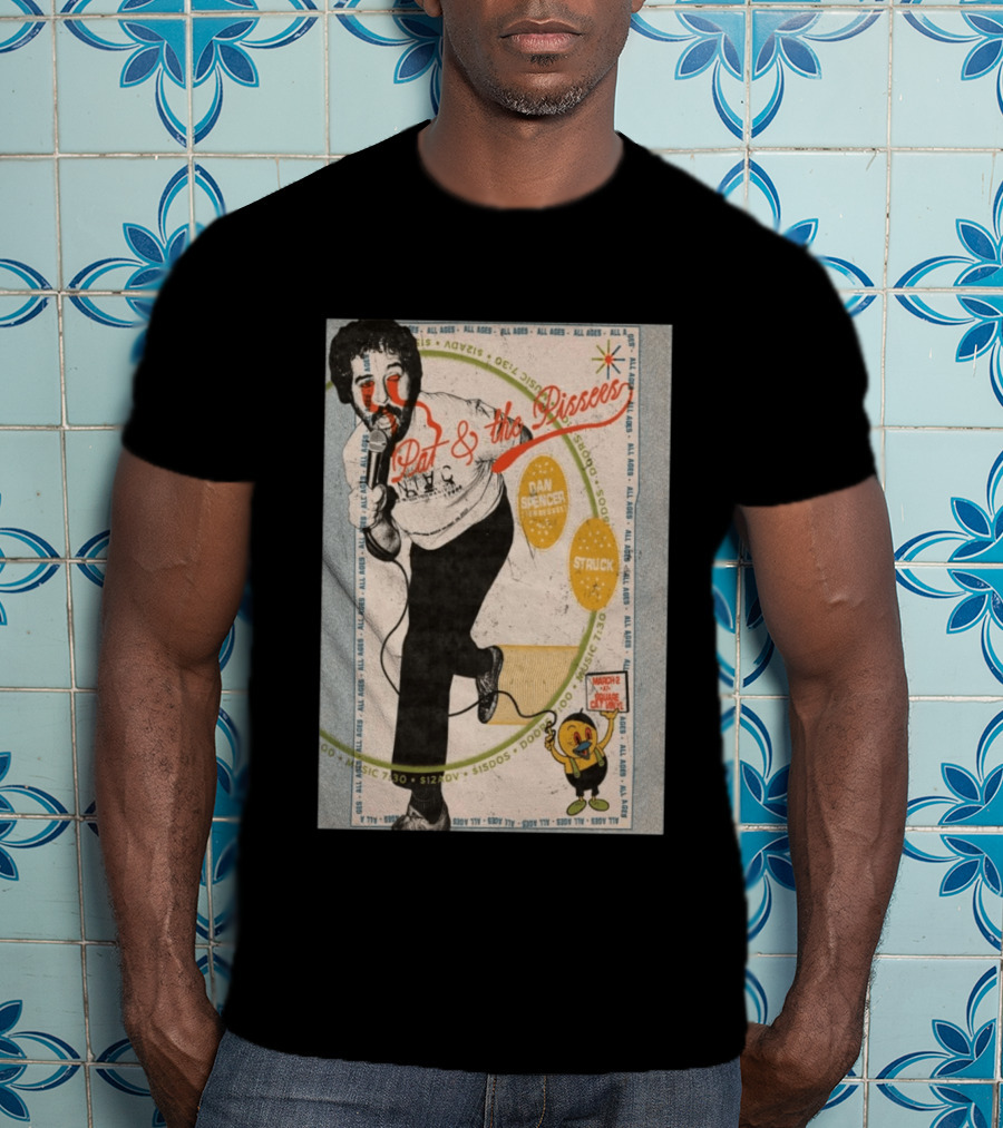 Pat & The Pissers Dan Spencer Struck March 2 All Ages Square Cat Vinyl Concert T-Shirt