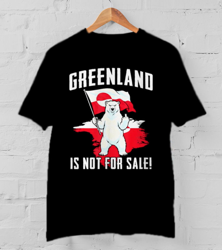 Greenland Is Not For Sale Polar Bear Flag Awareness T-Shirt