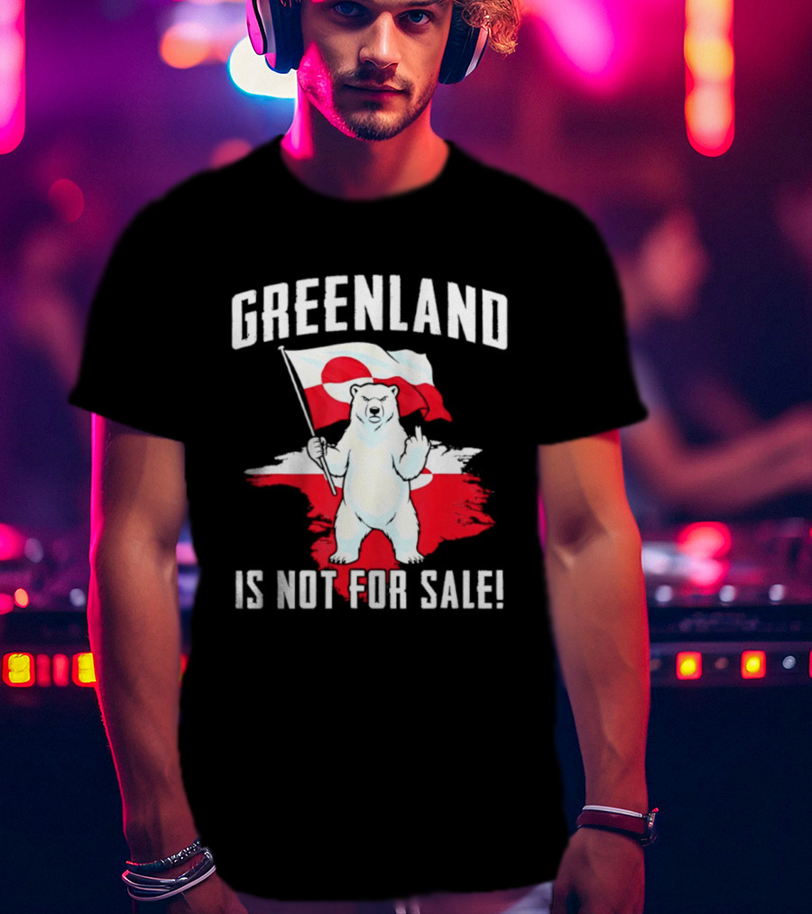 Greenland Is Not For Sale Polar Bear Flag Awareness T-Shirt