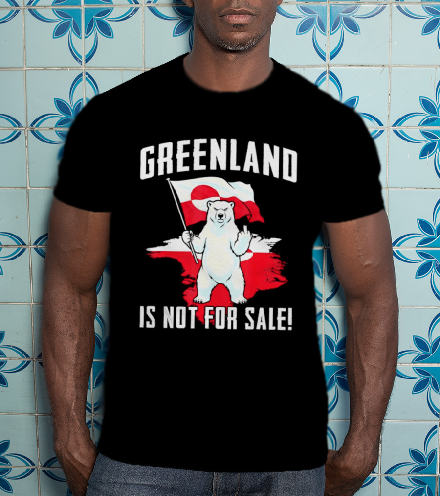 Greenland Is Not For Sale Polar Bear Flag Awareness T-Shirt