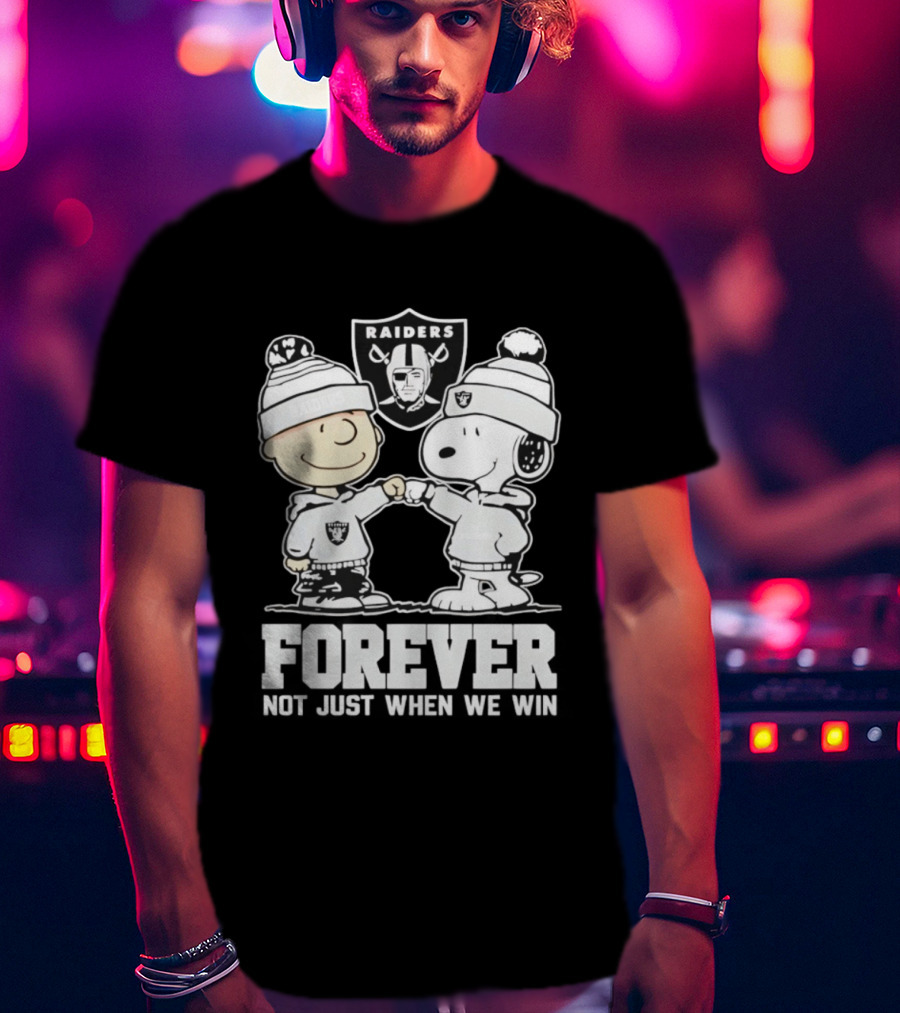 Peanuts Snoopy Charlie Brown Raiders Forever Not Just When We Win T-Shirt