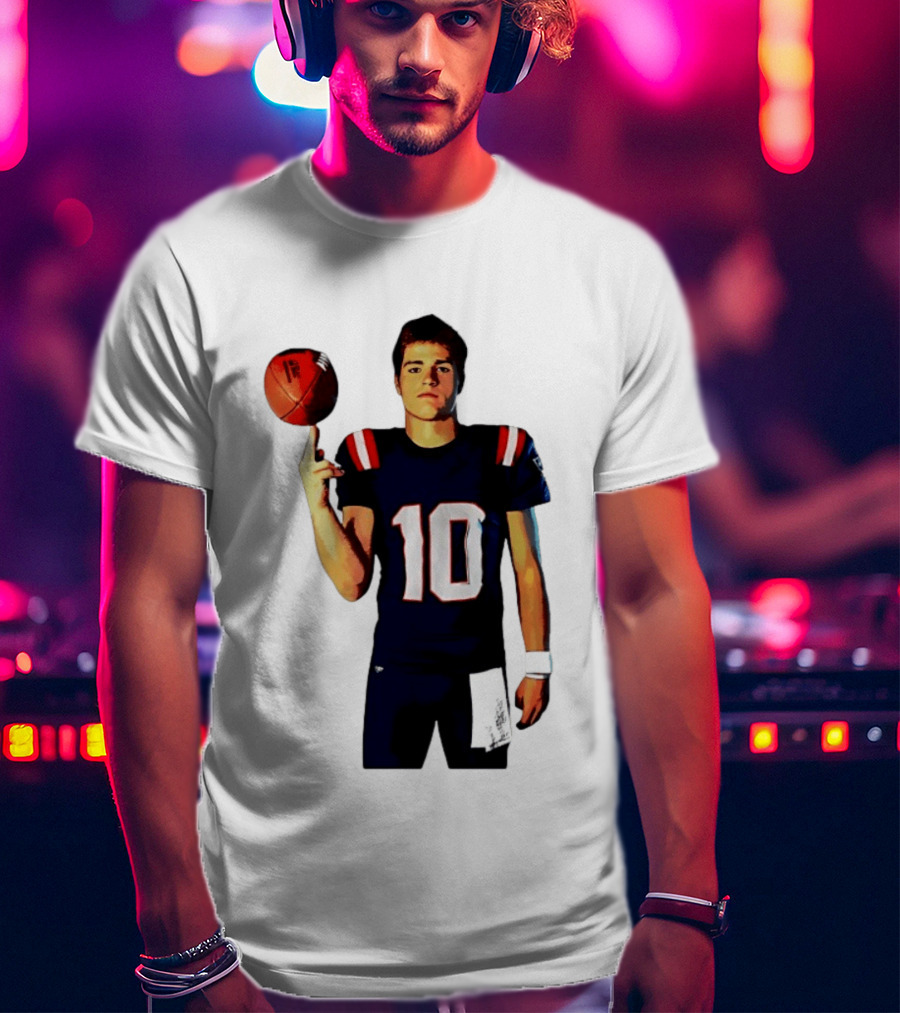 Drake Maye M.N.E.G.A. New England Patriots Football 10 T-Shirt