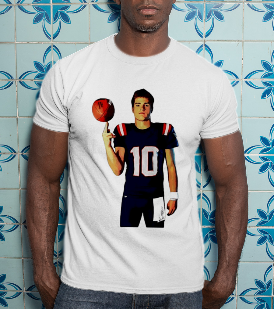 Drake Maye M.N.E.G.A. New England Patriots Football 10 T-Shirt