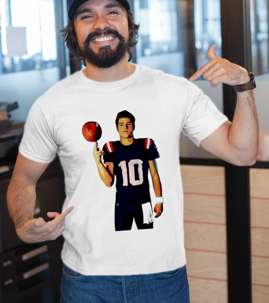 Drake Maye M.N.E.G.A. New England Patriots Football 10 T-Shirt