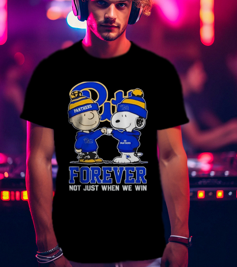 Peanut Snoopy Charlie Brown Pitt Panthers Forever Not Just When We Win T-Shirt
