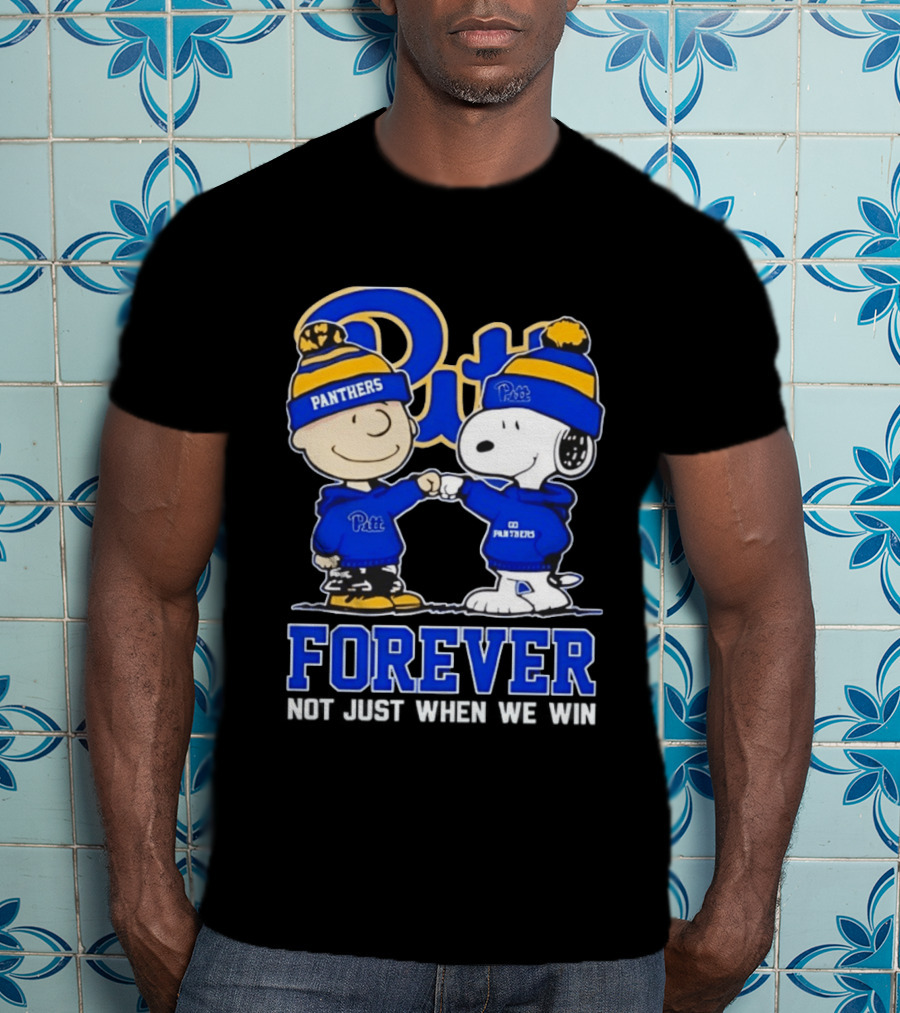 Peanut Snoopy Charlie Brown Pitt Panthers Forever Not Just When We Win T-Shirt
