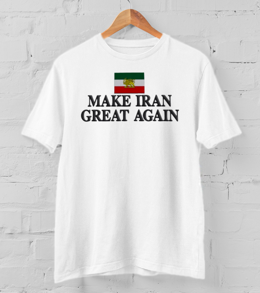 Make Iran Great Again Embroidered Flag Lion T-Shirt