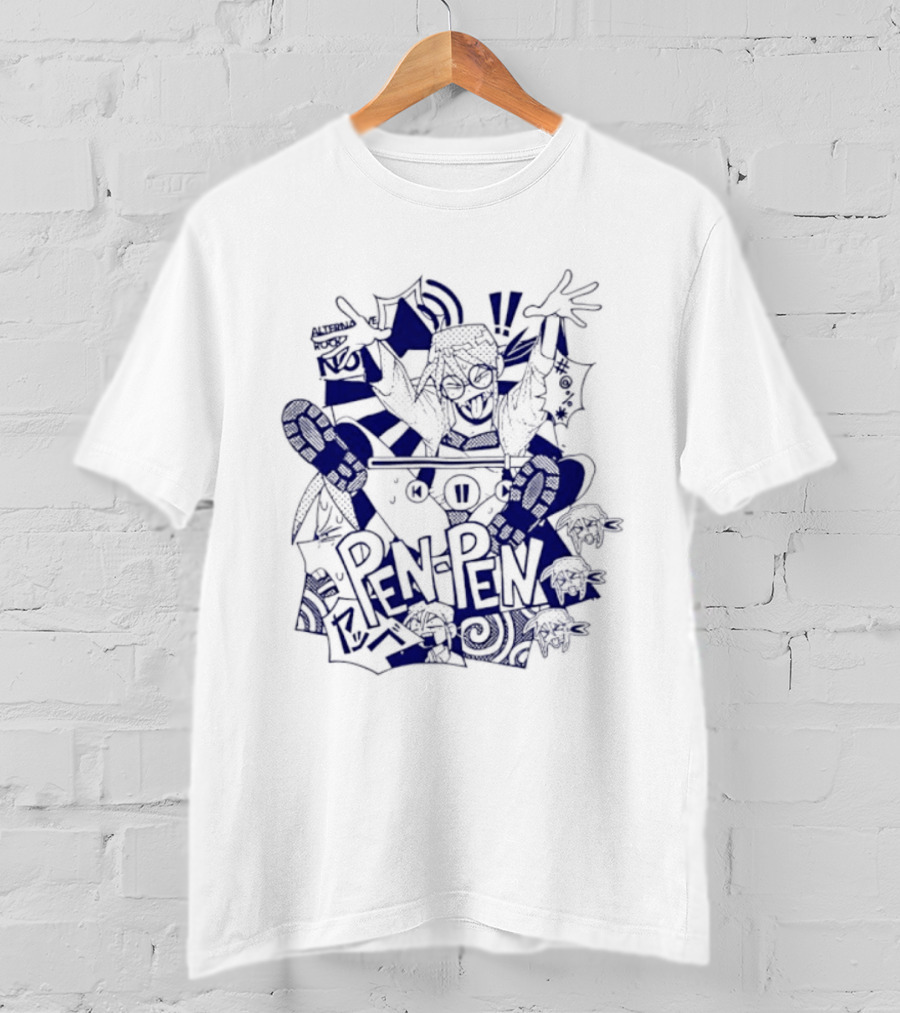 Pen Pen Alterna Ve Abstract Character Blue Vibes T-Shirt