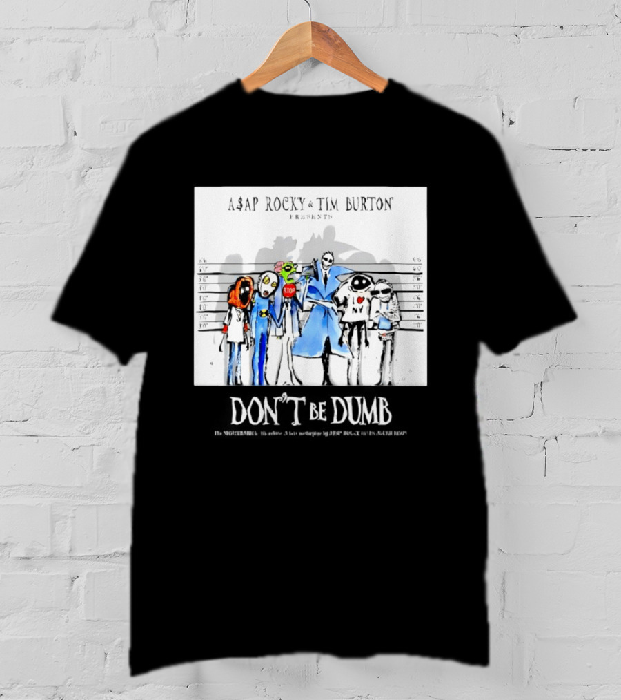 ASAP Rocky Tim Burton Presents Don't Be Dumb Shot Characters T-Shirt