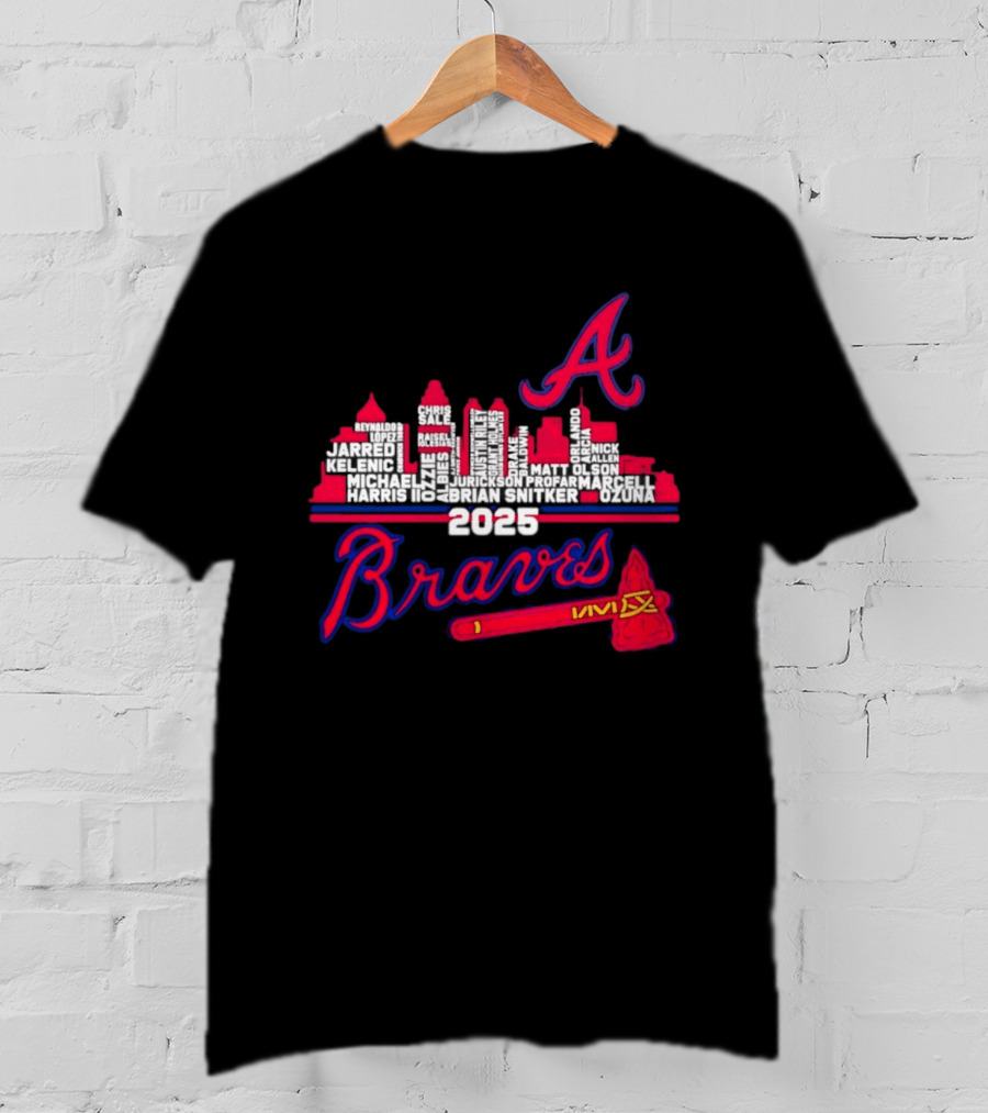Atlanta Braves Players City Skyline 2025 T-Shirt