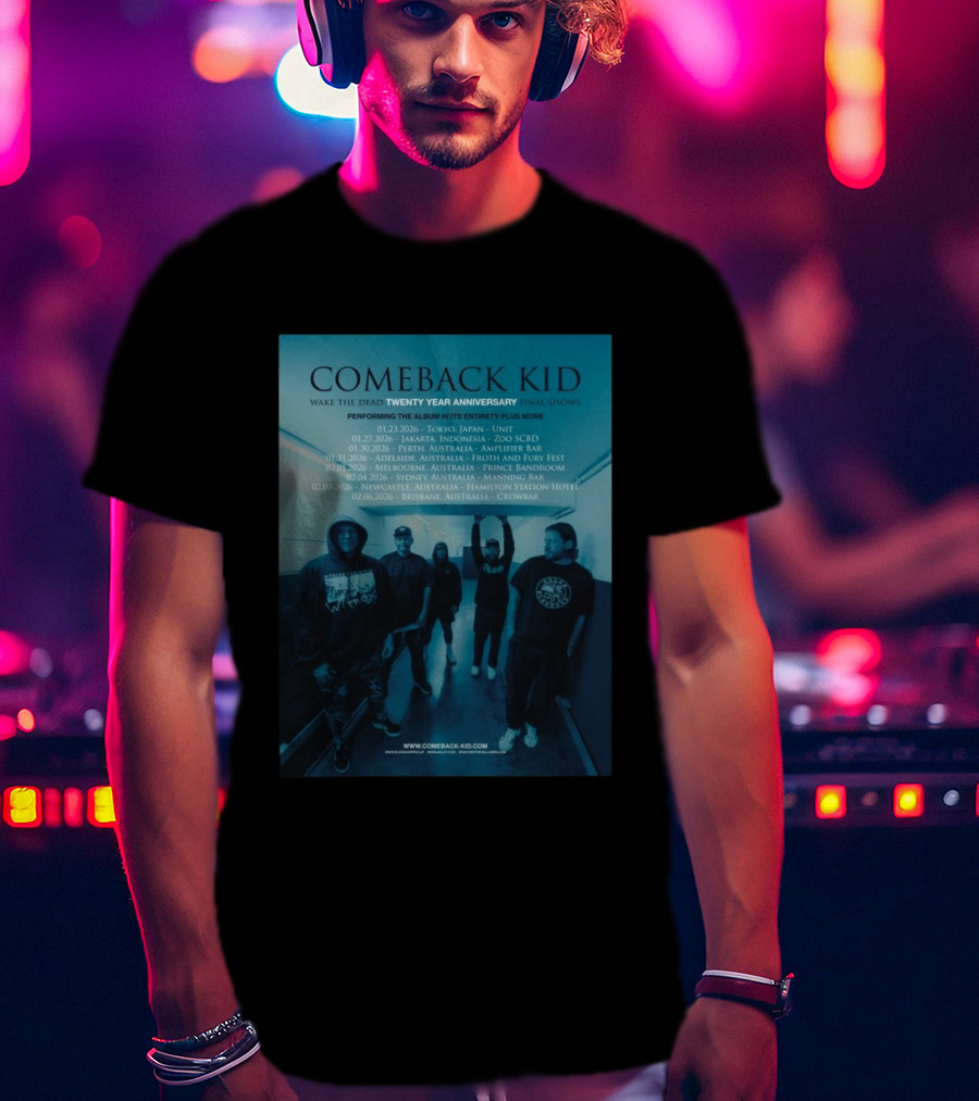Comeback Kid Wake The Dead Twenty Year Anniversary Asia Australia Tour 2026 Dates T-Shirt