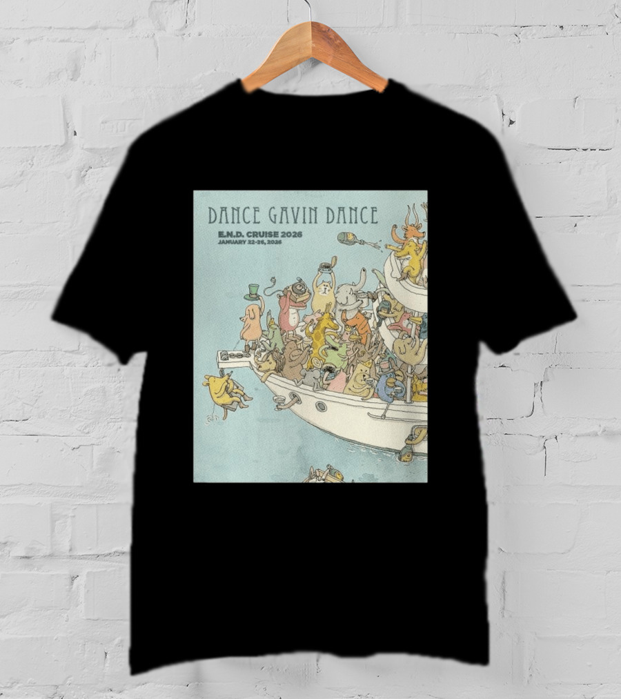Dance Gavin Dance E.N.D. Cruise 2026 January 22 26 Whimsical Animal Party T-Shirt
