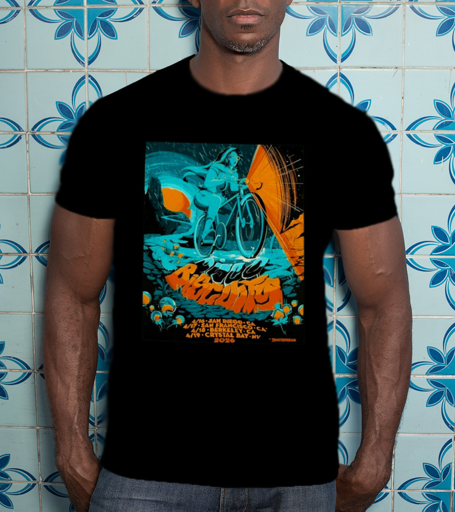Bicycle Day Tour The Disco Biscuits West Coast April 2026 San Diego San Francisco Berkeley Crystal Bay T-Shirt