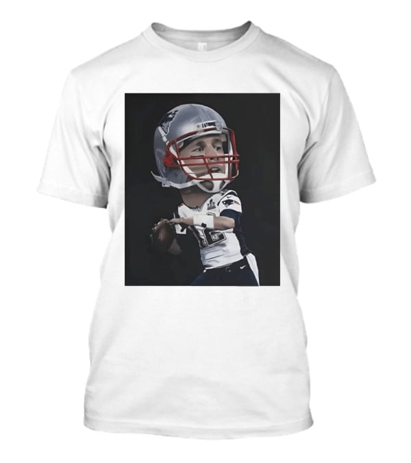 Tom Brady New England Patriots Caricature Super Bowl MVP Quarterback 12 Football Helmet T-Shirt