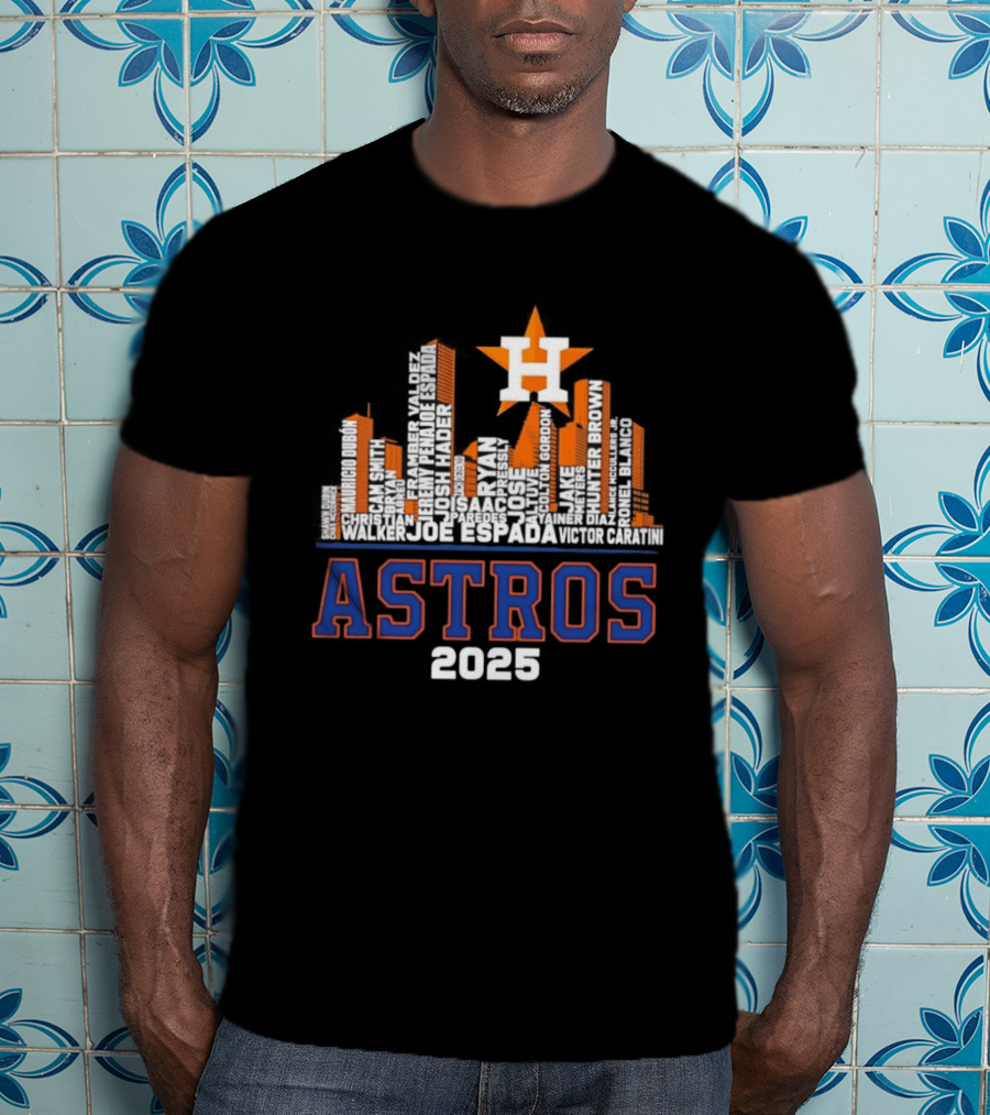Houston Astros Players City Skyline 2025 T-Shirt