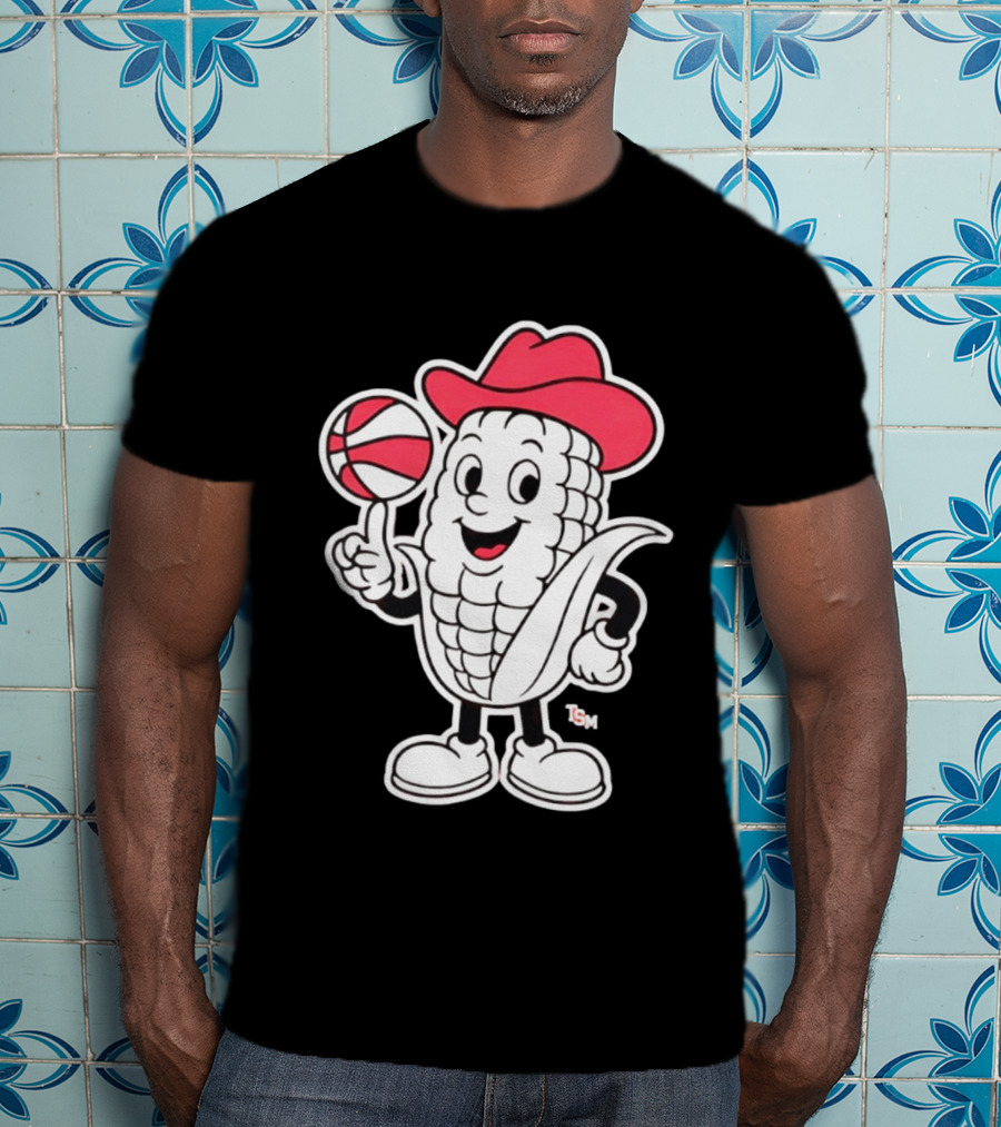 Nebraska Cornhuskers Cowboy Corn Basketball Playful T-Shirt