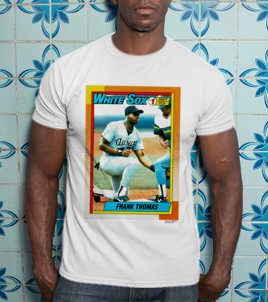 White Sox Frank Thomas 1990 Topps No. 1 Draft Pick Rookie Card T-Shirt