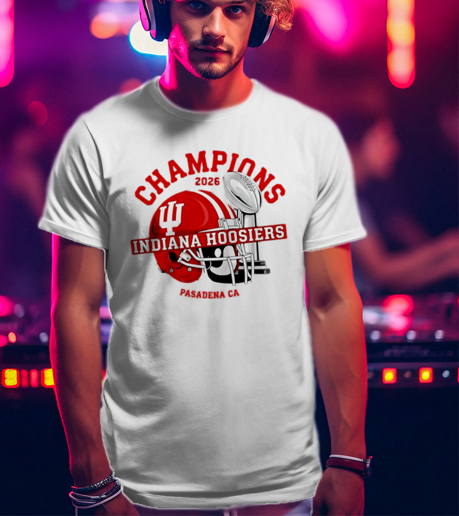Indiana Hoosiers 2026 Champions Helmet Trophy Football Victory T-Shirt