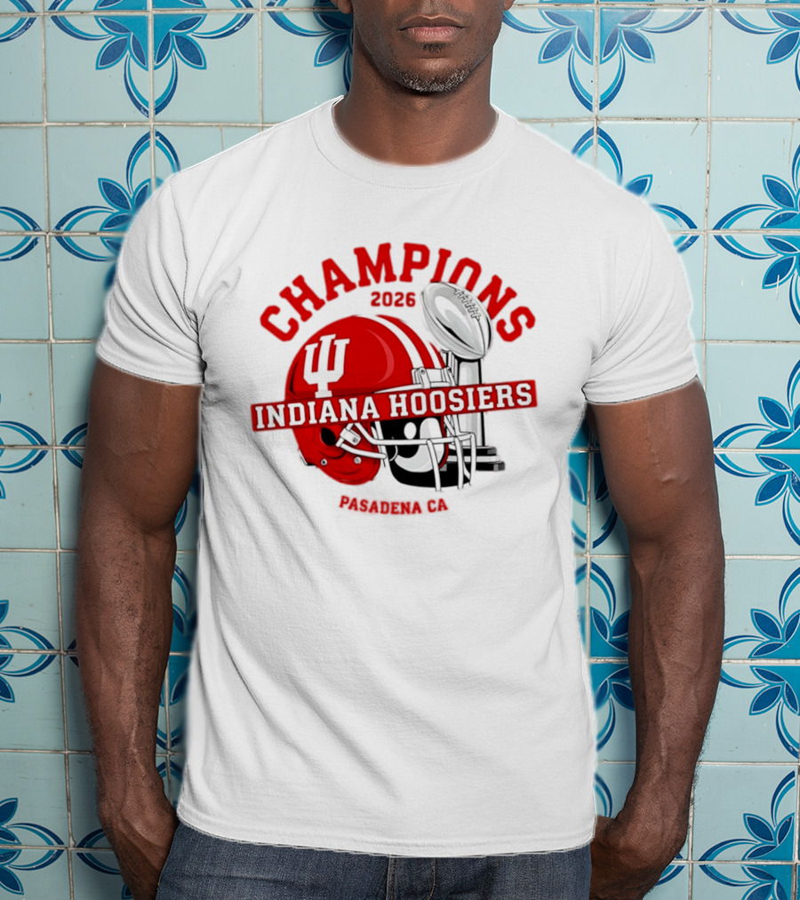 Indiana Hoosiers 2026 Champions Helmet Trophy Football Victory T-Shirt