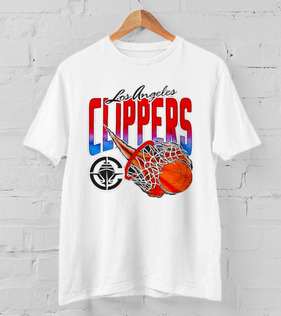 Los Angeles Clippers Basketball Flaming Hoop T-Shirt