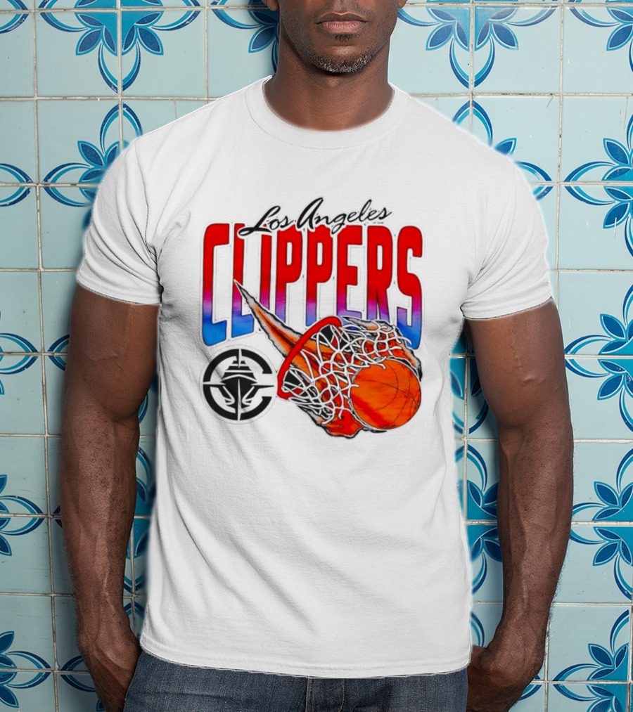 Los Angeles Clippers Basketball Flaming Hoop T-Shirt