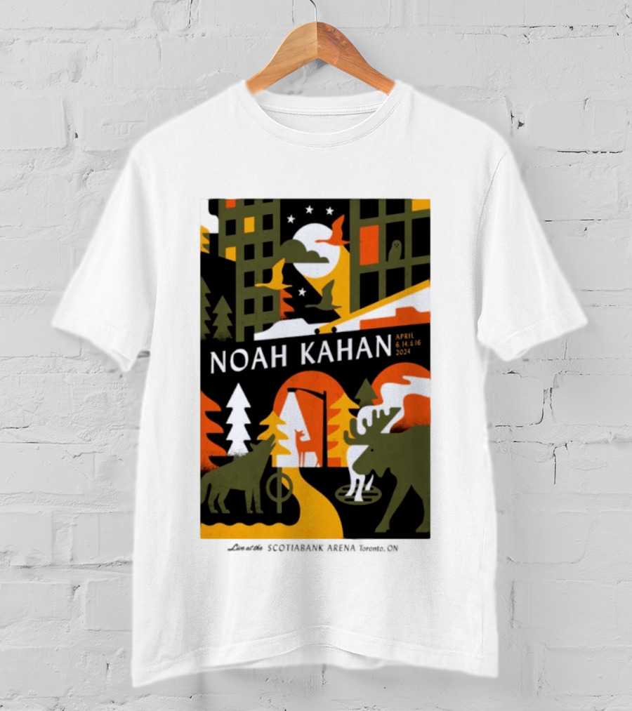 Noah Kahan April 6 14 16 2024 Toronto Wildlife Cityscape T-Shirt