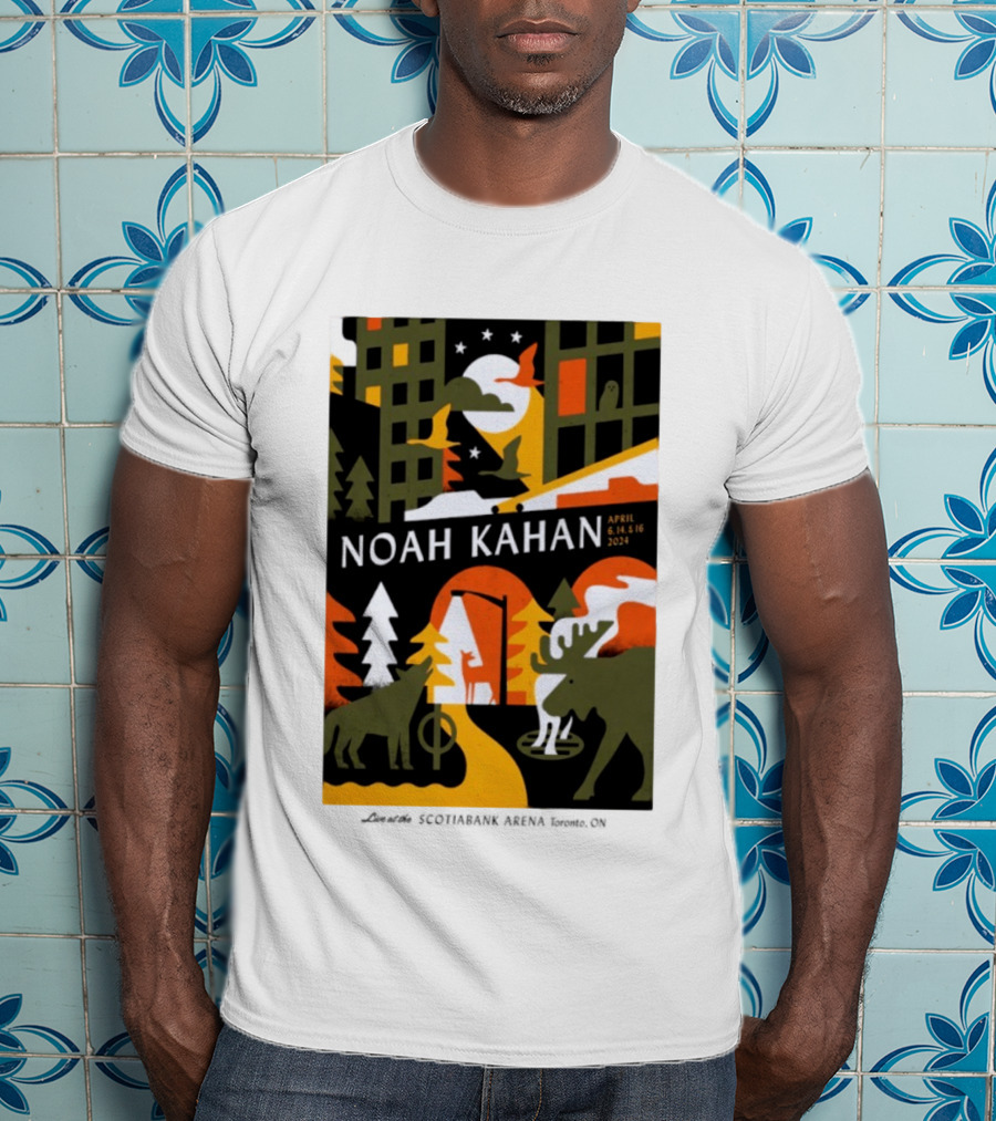 Noah Kahan April 6 14 16 2024 Toronto Wildlife Cityscape T-Shirt