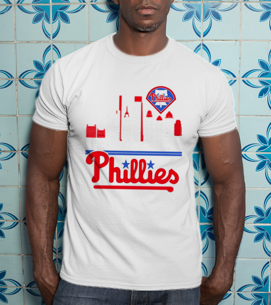 Philadelphia Phillies 2025 City Skyline And Players Names T-Shirt
