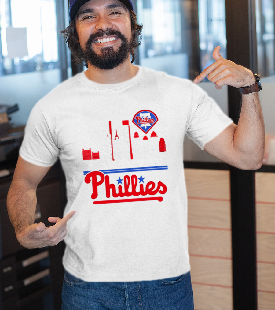Philadelphia Phillies 2025 City Skyline And Players Names T-Shirt