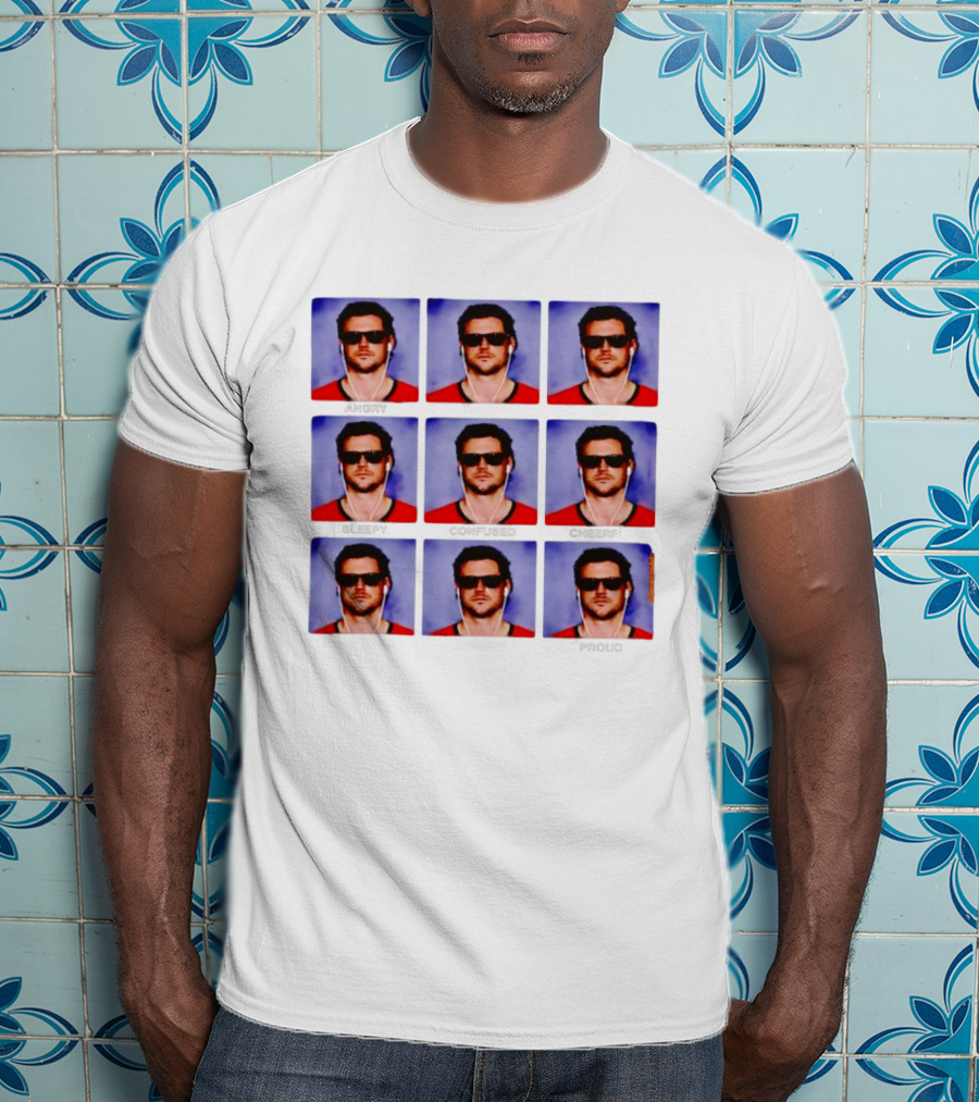 The Emotions Of Jarrett Stidham Angry Happy Sad Sleepy Confused Cheerful Frustrated Excited Proud T-Shirt